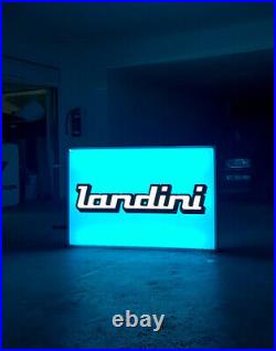 HUGE OLD TRACTOR OIL VINTAGE SIGN, LANDINI, from the 70's. Lighted Neon