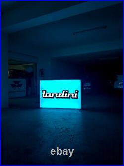 HUGE OLD TRACTOR OIL VINTAGE SIGN, LANDINI, from the 70's. Lighted Neon
