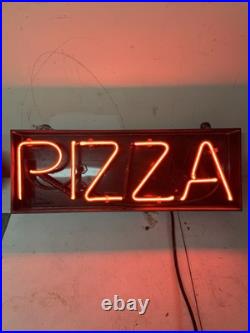 Hanging Pizza Neon Light Sign Lamp Glass Vintage Man Cave Polytronic Hanging Pizza Neon Light Sign Lamp Glass Vintage Man Cave Polytronic