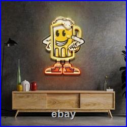 Happy Beer LED Neon Sign 24x16 Light Pop Art Vintage Beer Bar Pub Wall Decor