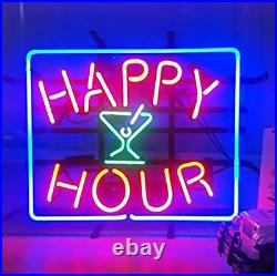 Happy Hour Bar Custom Artwork Vintage Boutique 20x16 Neon Sign Light Decor Gift Happy Hour Bar Custom Artwork Vintage Boutique 20x16 Neon Sign Light Decor Gift