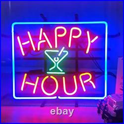 Happy Hour Bar Custom Pub Artwork Vintage Boutique Neon Sign Light Decor 20x16
