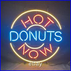 Hot Donuts Now Pub Artwork Vintage Boutique Neon Sign Light Decor 24x24