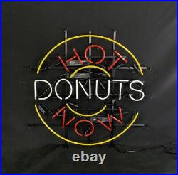 Hot Donuts Now Pub Artwork Vintage Boutique Neon Sign Light Decor 24x24