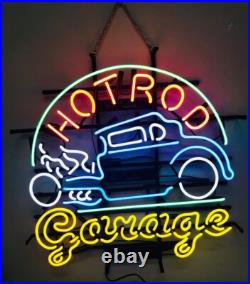 Hot Rod Garage Sports Car Vintage 24x20 Neon Sign Light Lamp Decor Man Cave
