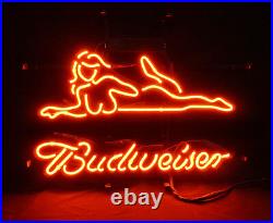Hot Sexy Girl Vintage Style 17x14 Neon Beer Sign Boutique Real Glass Handmade