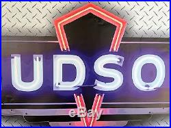 Hudson Car Sales Auto Dealer Neon Style Banner Vintage Sign Garage Art 4' X 3