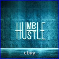 Hustle and Humble LED Neon Sign 26x12 Light Man Cave Vintage Wall Decor
