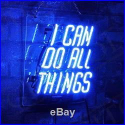 I CAN DO ALL THINGS Bibles Pub Bar Beer Wall Neon Vintage Sign Light Shop Deco