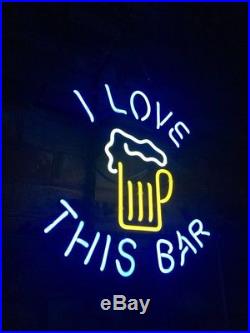 I LOVE THIS BAR Bedroom Store Bar Neon Sign Gift Custom Vintage Handcraft