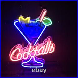 Ice Cocktail Neon Signs Bar Shop Vintage Style Acrylic 17x14