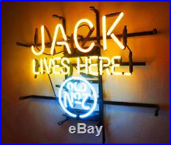JACK LIVES HERE Bar Pub Neon SIgn Light Man Cave Vintage Patio Bistro Club