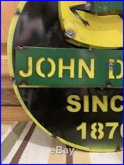 John Deere Tractor Metal Farm Equipment Vintage Style Tractors Cow Horse Decor