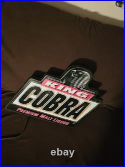 King Cobra Premium Malt Liquor vintage lighted rare beer bar sign 1995 neon type