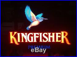 Kingfisher Beer Vintage Light Box Sign Bird Pictorial Pub Brewery Nt Neon Enamel