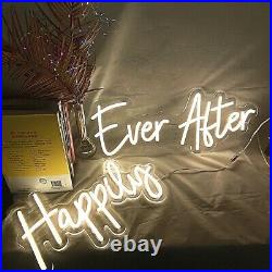 LED Neon Sign Light Happily Ever After Wedding Party Wall Sign Vivid Night Decor