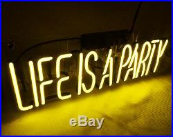 LIFE IS A PARTY Custom Decor Gift Porcelain Store Neon Sign Vintage Boutique