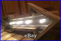 LIGHTED ARROW Wood Metal Wall Exit Vintage Look Country Large Decor