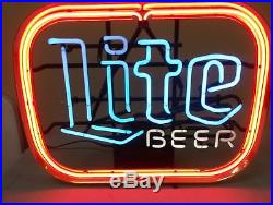LITE BEER NEON SIGN Vintage Light Up Bar Sign 21 x 17 Miller Lite Man Cave