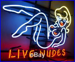 LIVE NUDES Sexy Girl Vintage Porcelain Neon Sign Beer Custom Gift Pub 19x15