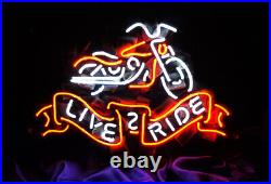 LIVE TO RIDE Motorcycle Vintage Style Neon Sign Light Garage Workshop Decor 19