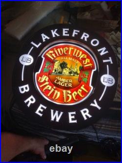 Lakefront Brewery Beer Milwaukee LED Neon Sign Light Up Bar VTG Man Cave Pub