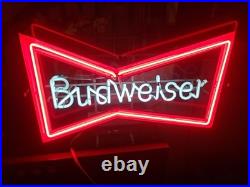 Large Budweiser Bowtie Neon Sign Big Vintage Antique working 30in vintage