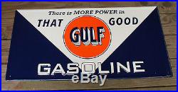 Large Embossed 35'' Gulf Gas Oil Vintage Style Metal Signs Man Cave Garage Decor