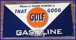Large Embossed 35'' Gulf Gas Oil Vintage Style Metal Signs Man Cave Garage Decor