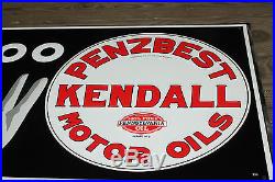 Large Embossed 35'' KENDALL Gas Oil Vintage Style Metal Signs Man Cave Decor