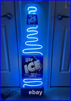 Large Miller Lite Ice Beer Neon 41 X 11 X 2 Working Tested Vintage Rare 1995 Large Miller Lite Ice Beer Neon 41 X 11 X 2 Working Tested Vintage Rare 1995