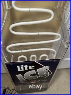Large Miller Lite Ice Beer Neon 41 X 11 X 2 Working Tested Vintage Rare 1995 Large Miller Lite Ice Beer Neon 41 X 11 X 2 Working Tested Vintage Rare 1995