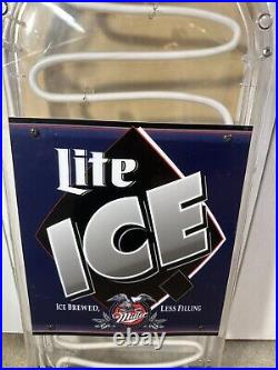 Large Miller Lite Ice Beer Neon 41 X 11 X 2 Working Tested Vintage Rare 1995 Large Miller Lite Ice Beer Neon 41 X 11 X 2 Working Tested Vintage Rare 1995