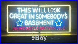 Large NEWCASTLE BEER NEON LIGHT SIGN BAR look great in somebody basement vintage