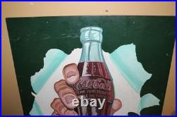Large Vintage Coca Cola Hand On Bottle Soda Pop 30 Neon Lighted Sign