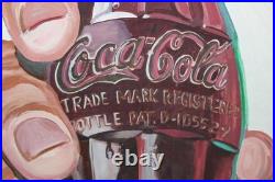 Large Vintage Coca Cola Hand On Bottle Soda Pop 30 Neon Lighted Sign