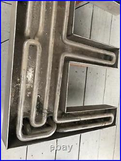 Large Vintage Neon Metal Letter E Greenpoint Brooklyn NY 1920s (20h x 16w)