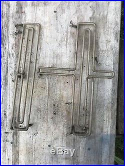 Large Vintage Neon Metal Letter H Greenpoint Brooklyn NY 1920s (26h x 23w)