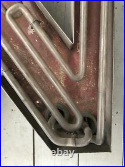Large Vintage Neon Metal Letter N Greenpoint Brooklyn NY 1920s (20h x 17w)