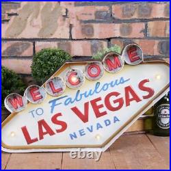 Las Vegas Welcome Neon Sign with LED Metal Vintage for Kitchen Bar Decoration