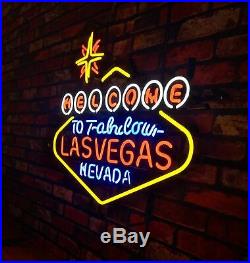 Las Vegas hand made Vintage Art Gift neon sign open game hall Beer Bar Casino