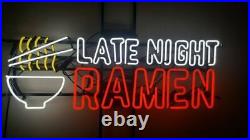 Late Night Remen Vintage Neon Sign Real Glass Food Shop Handcraft Decor