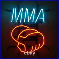 Light Blue MMA Neon Light Sign Vintage Apartment Bar Glass Decor Lamp 14x17