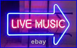 Live Music Arrow Vintage Neon Light Sign Gift Decor Shop Room Sign 17