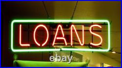 Loans Rectangle Vintage Neon Sign Lamp Light Nightlight Business Beer 24x16
