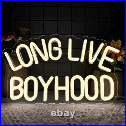 Long Live Boyhood Neon Sign 24x12 Light Man Display Vintage Gift Wall Decor
