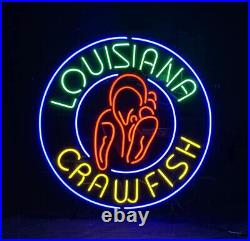 Louisiana Crawfish Neon Sign Vintage Glass Man Cave Light