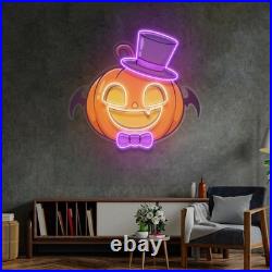 Magician Pumpkin Neon Sign 22x22 Light Pop Art Party Theme Vintage Wall Decor