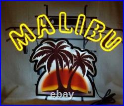 Malibu Rum Palm Tree Glass Vintage Neon Light Sign With HD Vivid Printing 19