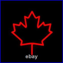 Maple Leaf Red LED Neon Sign 16x16 Light Man Cave Vintage Display Wall Decor